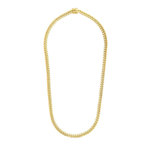 Bids.com 6.9mm 14k Yellow Gold Semi Solid Miami Cuban Chain Necklaces White Smoke 24 / Yellow Gold,26 / Yellow Gold,22 / Yellow Gold