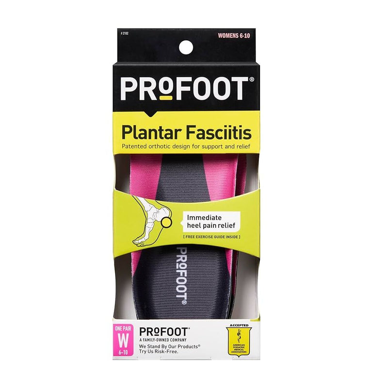 Profoot PROFOOT Plantar Fasciitis Orthotic Insoles for Women (Sizes 6-10) – Gel Shoe Inserts for Instant Heel Pain Relief and Arch Support – 1 Pair of Heel Pads Health Care Black
