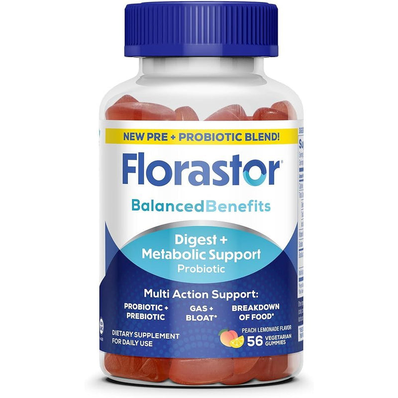Florastor FLORASTOR DIGESTIVE AND METABOLIC SUPPORT PROBIOTIC BLEND GUMMIES PEACH LEMONADE -- 56 VEGETARIAN GUMMIES Vitamins & Supplements White Smoke