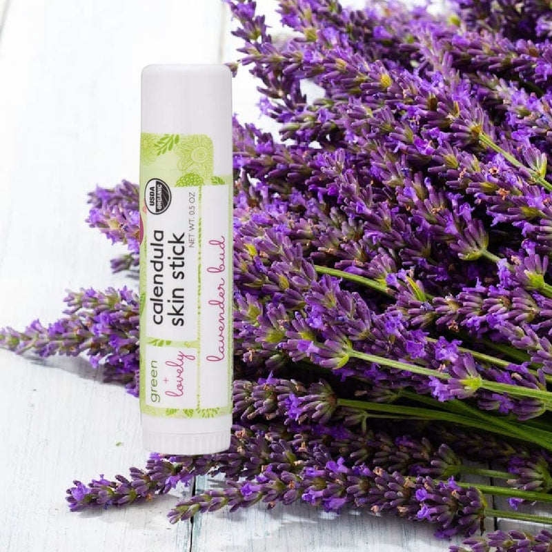 Green + Lovely Lavender Bud Skin Stick - Organic Lotion Stick - Travel Size Light Gray