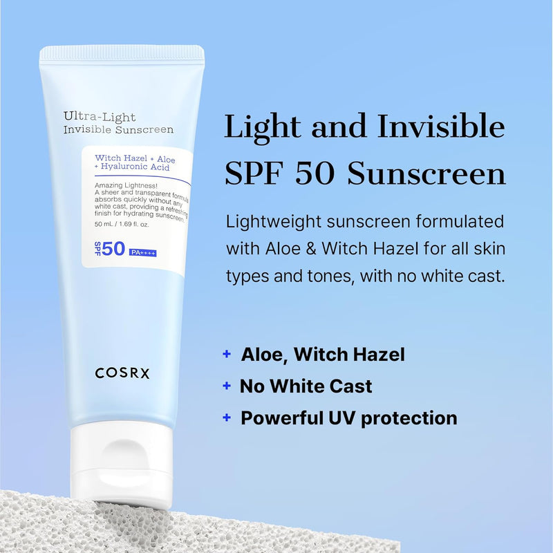AsiaBeautyMall Cosrx Ultra-Light Invisible Sunscreen SPF50 PA++++ Sunscreen Light Sky Blue