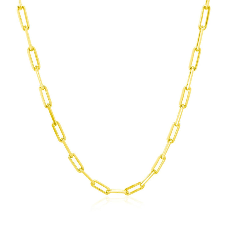 Bids.com 14K Yellow Gold Paperclip Chain (2.5mm) Necklaces White Smoke 18 / Yellow Gold,20 / Yellow Gold,24 / Yellow Gold