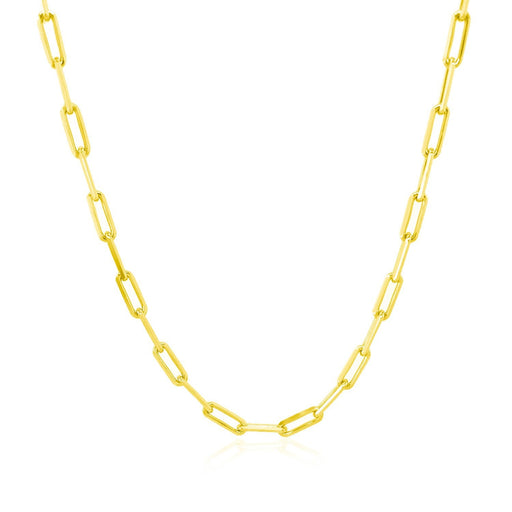 Bids.com 14K Yellow Gold Paperclip Chain (2.5mm) Necklaces White Smoke 18 / Yellow Gold,20 / Yellow Gold,24 / Yellow Gold