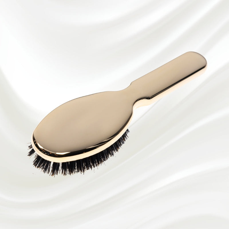 KOH-I-NOOR Beauty USA Metallic Nylon & Boar Bristle Hair Brush - Pneumatic Cushion for All Hair Types Hair Brush Lavender Gold / Large,Chrome / Large,Gold / Small,Chrome / Small