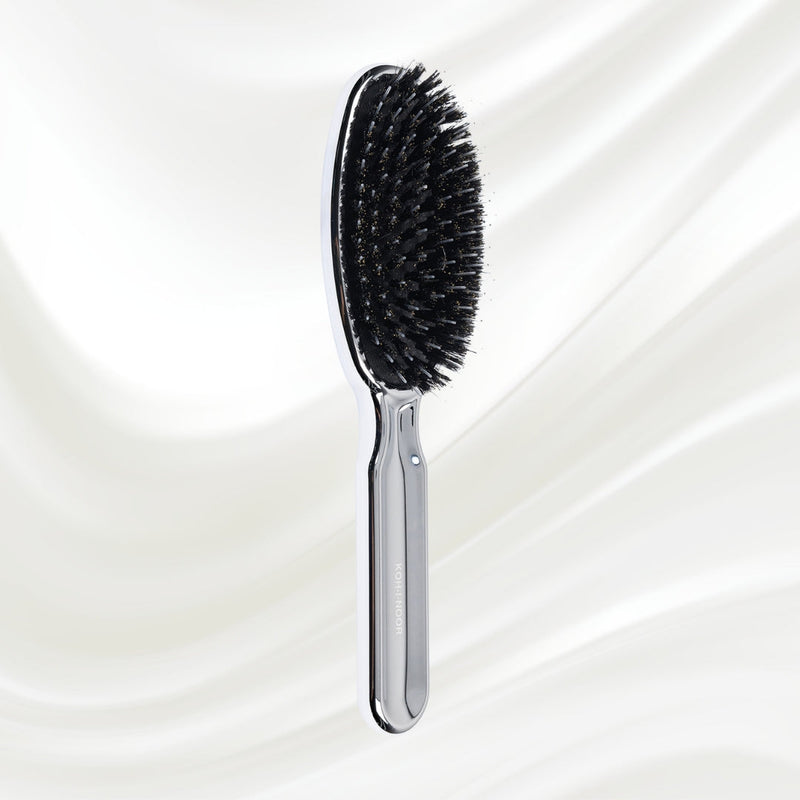 KOH-I-NOOR Beauty USA Metallic Nylon & Boar Bristle Hair Brush - Pneumatic Cushion for All Hair Types Hair Brush Lavender Gold / Large,Chrome / Large,Gold / Small,Chrome / Small