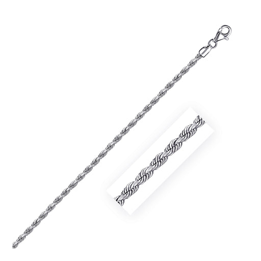 Bids.com 2.5mm 14k White Gold Solid Diamond Cut Rope Chain Necklaces White Smoke 16 / White Gold,18 / White Gold,20 / White Gold,22 / White Gold,24 / White Gold,30 / White Gold
