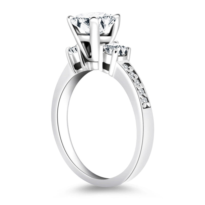 Bids.com 14k White Gold Three Stone Engagement Ring with Diamond Band Rings White Smoke 4 / White Gold,4.5 / White Gold,5 / White Gold,5.5 / White Gold,6 / White Gold,6.5 / White Gold,7 / White Gold,7.5 / White Gold,8 / White Gold,8.5 / White Gold,9 / White Gold
