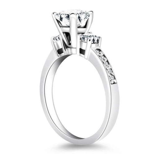 Bids.com 14k White Gold Three Stone Engagement Ring with Diamond Band Rings White Smoke 4 / White Gold,4.5 / White Gold,5 / White Gold,5.5 / White Gold,6 / White Gold,6.5 / White Gold,7 / White Gold,7.5 / White Gold,8 / White Gold,8.5 / White Gold,9 / White Gold