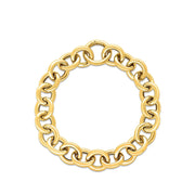 Bids.com 14k Yellow Gold Round Link Bracelet (11.60 mm) Bracelets White Smoke 7.5 / Yellow Gold