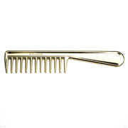 KOH-I-NOOR Beauty USA Metallic Wide Tooth Comb with Handle White Smoke Gold