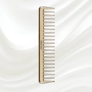 KOH-I-NOOR Beauty USA Metallic Wide Tooth Comb - Chrome & Gold Plated for Wet Hair Detangling Comb Antique White Chrome,Gold
