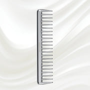 KOH-I-NOOR Beauty USA Metallic Wide Tooth Comb - Chrome & Gold Plated for Wet Hair Detangling Comb Gray Chrome,Gold