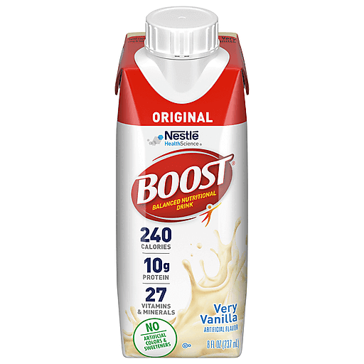 Boost Boost Balanced Nutritional Drink, Original, Very Vanilla 8 Fl Oz Beverages White Smoke