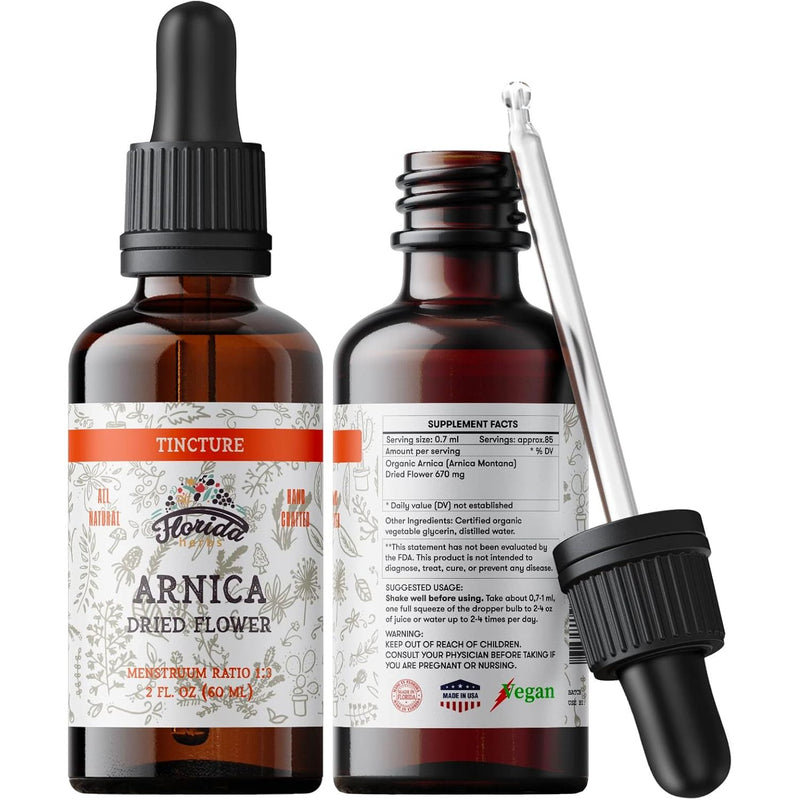 Florida Arnica Tincture Organic Arnica Extract 2 Oz Vitamins & Supplements White Smoke