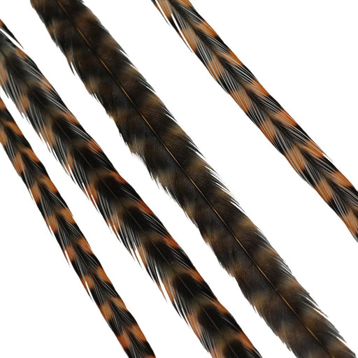 VIP Extensions Donna Bella Striped Golden Straw Feather Hair Extensions Hair Extension Accessories White Smoke
