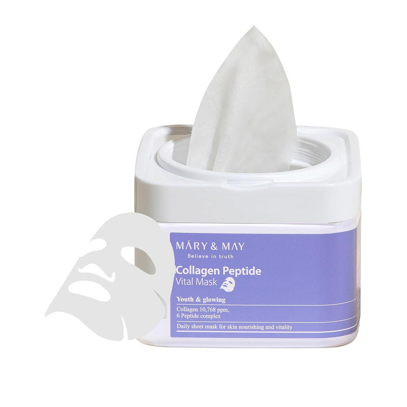 AsiaBeautyMall Mary & May Collagen Peptide Vital Mask Face Mask White Smoke