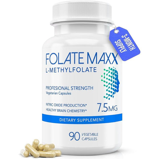 Folate Maxx L-Methylfolate Tb 7.5Mg 90 Vitamin C Supplement White Smoke