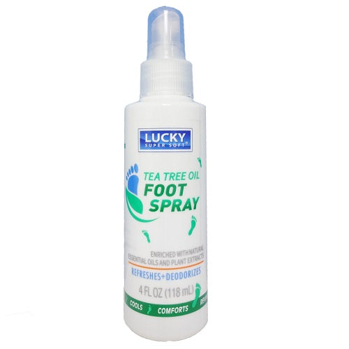 Lucky Super Soft Lucky Super Soft Tea Tree Oil Foot Spray, 4 Oz Foot Care White Smoke
