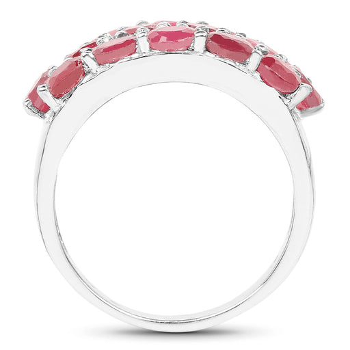 Bids.com 3.52 Carat Genuine Ruby .925 Sterling Silver Ring Rings White Smoke size 6.00,size 7.00,size 8.00,size 9.00,size 5.00,size 10.00