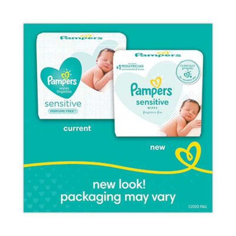 Pampers Pampers Sensitive Water-Based Baby Wipes, Unscented, 56 Count Pop-Top Pack Baby Wipes Light Sea Green