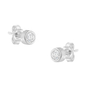 Bids.com 10K White Gold 1/5 Cttw Round Brilliant-Cut Near Colorless Diamond Bezel-Set Stud Earrings (H-I Color, I1-I2 Clarity) Earrings White Smoke Yellow.Gold,White.Gold,10k Yellow Gold