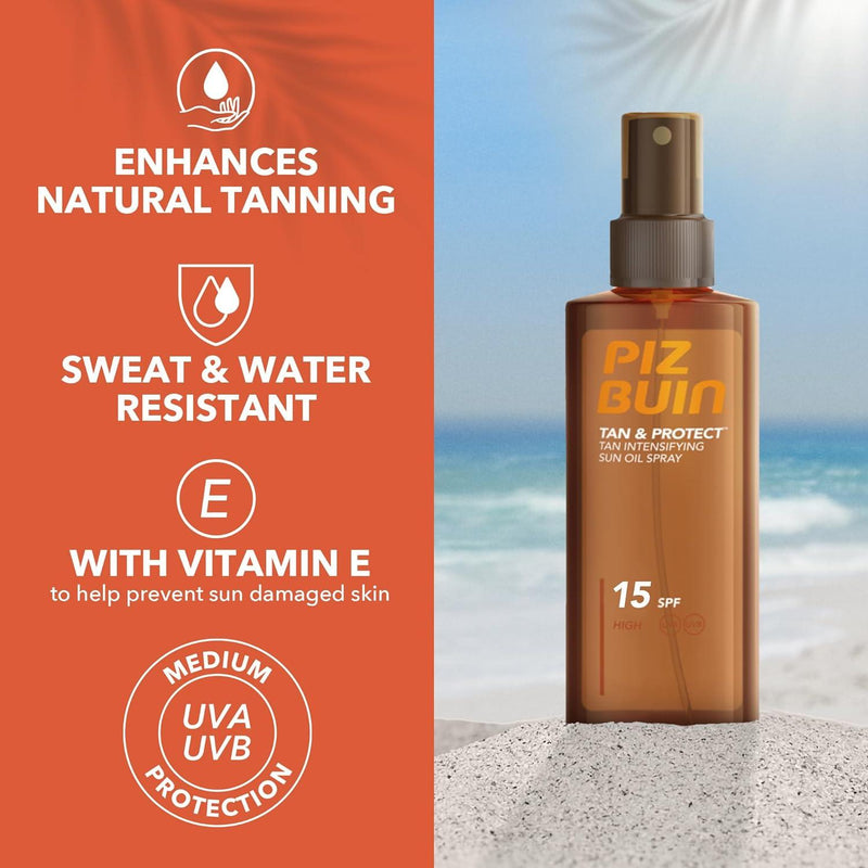 Piz Buin Piz Buin Tan & Protect Sun Oil Spray SPF15 150ml Sun Oil Spray Chocolate