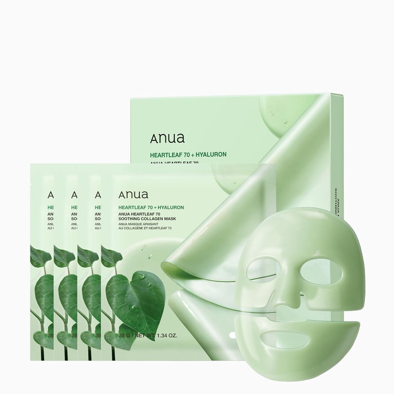 AsiaBeautyMall Anua Heartleaf 70 Soothing Collagen Mask Face Mask White Smoke