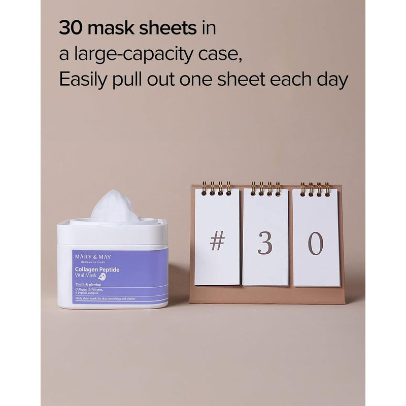 AsiaBeautyMall Mary & May Collagen Peptide Vital Mask Face Mask Gray