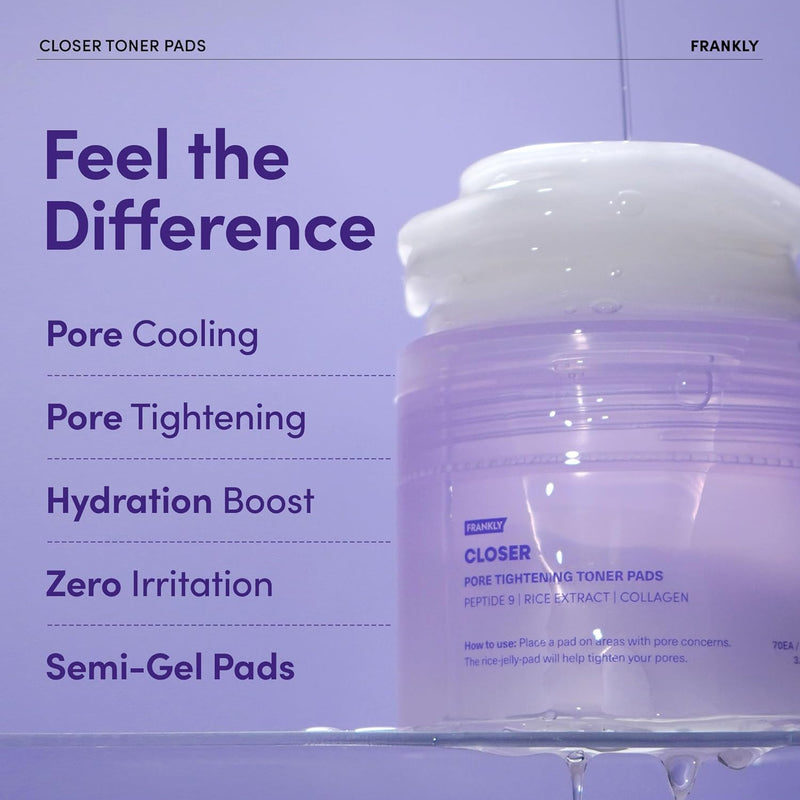 AsiaBeautyMall Frankly Closer Pore Tightening Toner Pads Toner Lotion Light Steel Blue