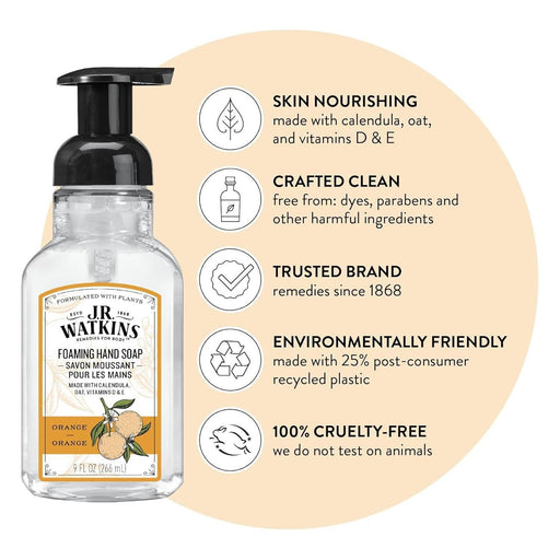 J.R. Watkins J.R. Watkins Orange Foaming Hand Soap 9 oz Foaming Hand Soap Bisque