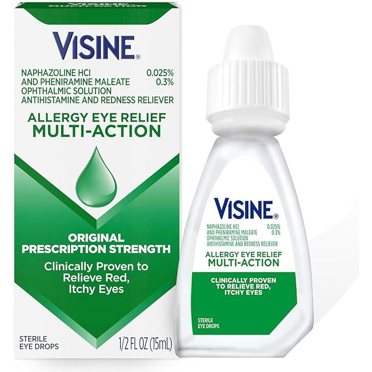 Visine Visine A Eye Allergy Relief, Antihistamine - Redness Reliever, Drops 0.5 Oz Eye Drops White Smoke