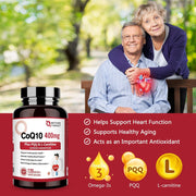 Nature Target CoQ10 + PQQ + L-Carnitine, 400mg, 120 Softgels CoQ10 Firebrick