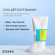 AsiaBeautyMall Cosrx Low pH Good Morning Gel Cleanser Face Cleanser Powder Blue