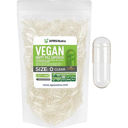 XPRS Nutra Empty Vegetarian Capsules, Size 3, Clear (1,000 Count) Science & Laboratory White Smoke