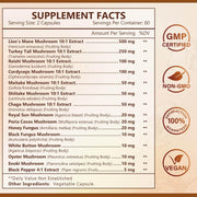 Nature Target 14-IN-1 Mushroom Complex with Lion's Mane, 120 Capsules Mushroom Antique White