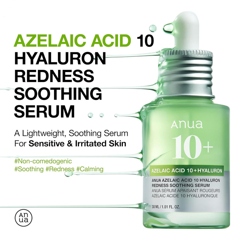 AsiaBeautyMall ANUA Azelaic Acid 10 Hyaluron Redness Soothing Serum Serum White Smoke