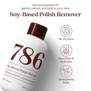 786 Cosmetics Soy Nail Polish Remover With Almond Essential Oil Soy Remover White Smoke