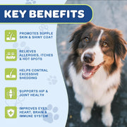 Nature Target Omega 3 Fish Oil for Dogs & Cats, Salmon Flavor, 120 Chews Pet Vitamins Supplements Lavender