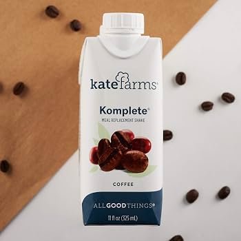 Kate Farms Kate Farms Komplete Coffee Meal Replacement Shake, Gluten Free, Nut Free, Dairy Free, Organic Plant Protein Ready to Drink, Nutrition Drinks & Shakes Light Gray