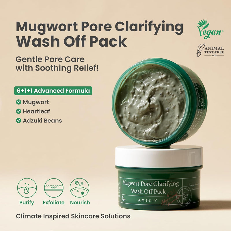 AsiaBeautyMall AXIS-Y Mugwort Pore Clarifying Wash Off Pack Face Mask Wheat