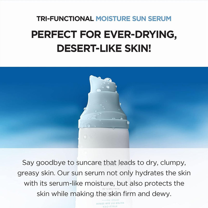 AsiaBeautyMall SKIN1004 Madagascar Centella Hyalu-Cica Water-Fit Sun Serum SPF50+ PA++++ (2-Pack) Sunscreen White Smoke
