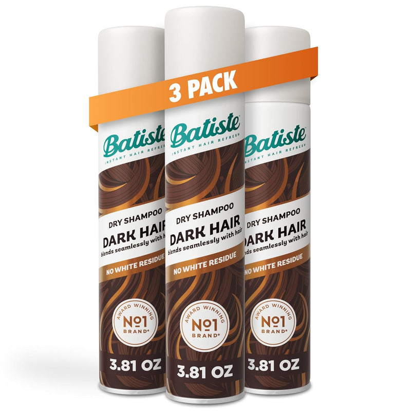 Batiste Batiste Dark Dry Shampoo, Waterless shampoo, 3.81oz 3 pack Hair care White Smoke