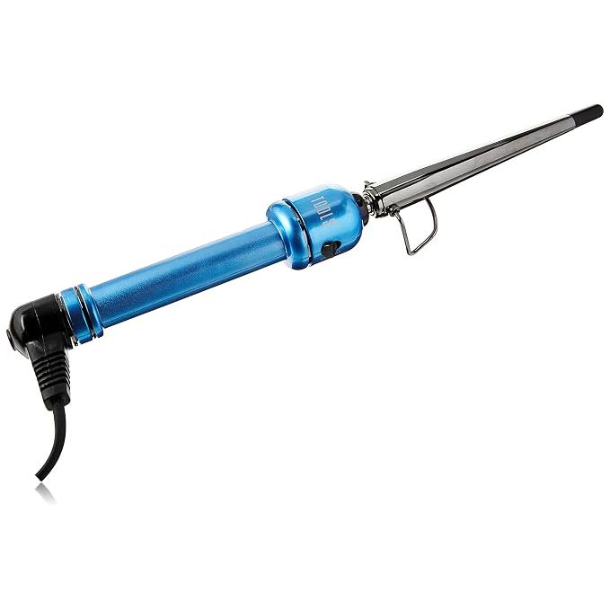 VIP Extensions Hot Tools Blue Ice Titanium 3/4" Cone Curling Iron Hair Tools White Smoke