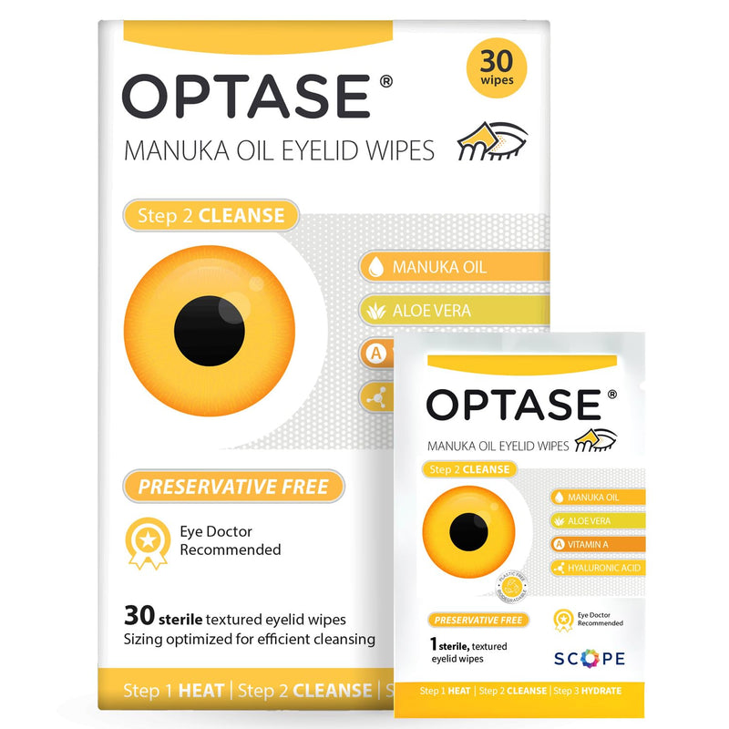 Optase OPTASE Manuka Oil Eyelid Wipes 30 Preservative Vision Care White Smoke