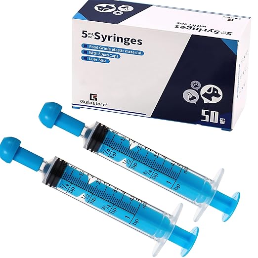 Gufastore Leader Oral Dosage Syringe  5ML 50Ct Medical Syringes White Smoke