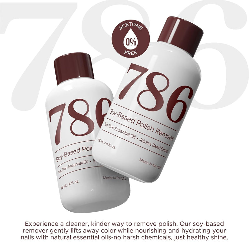 786 Cosmetics Soy Nail Polish Remover With Almond Essential Oil Soy Remover White Smoke
