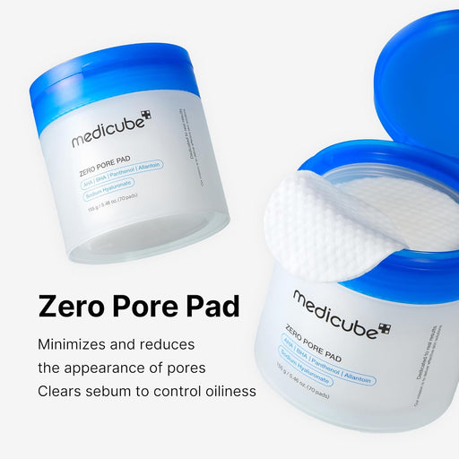 AsiaBeautyMall Medicube Zero Pore Pad 2.0 Toner Lotion White Smoke 70 Pads,10 Pads