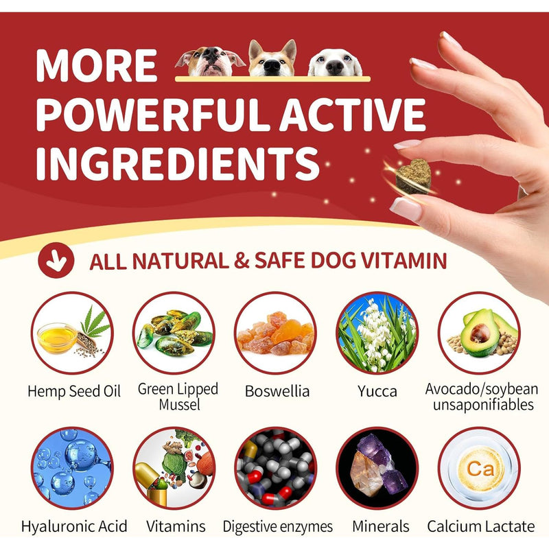 Nature Target Chicken Flavor Glucosamine Chews for Dogs & Cats, 120 Soft Chews Pet Vitamins Supplements White Smoke