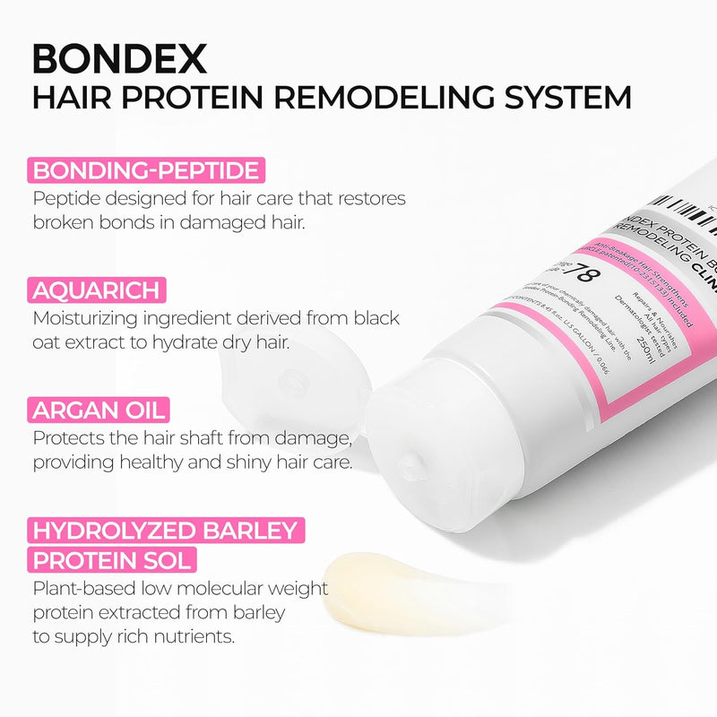 AsiaBeautyMall Dr. Melaxin Bondex Clinic II Protein Binding Remodeling Clinic Treatment Conditioner White Smoke