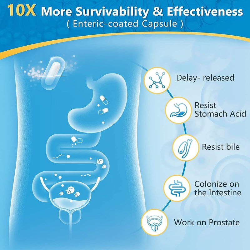 Nature Target 3-in-1 Digestive Health Probiotics, 100B CFUs, 90 Vegan Caps Probiotic Light Blue